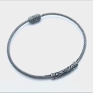 Sterling Silver Bangle Bracelet Filigree Style